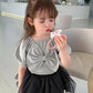 Girls' Summer Bowknot Short-sleeved Tops Korean Children's Cotton T-shirts Middle and Small Children's Western Style Bottoming Shirt