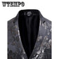 Male Suit Blazer Printed Men Slim Jacket Suits Fashion Luxury Formal wedding Dress Stage