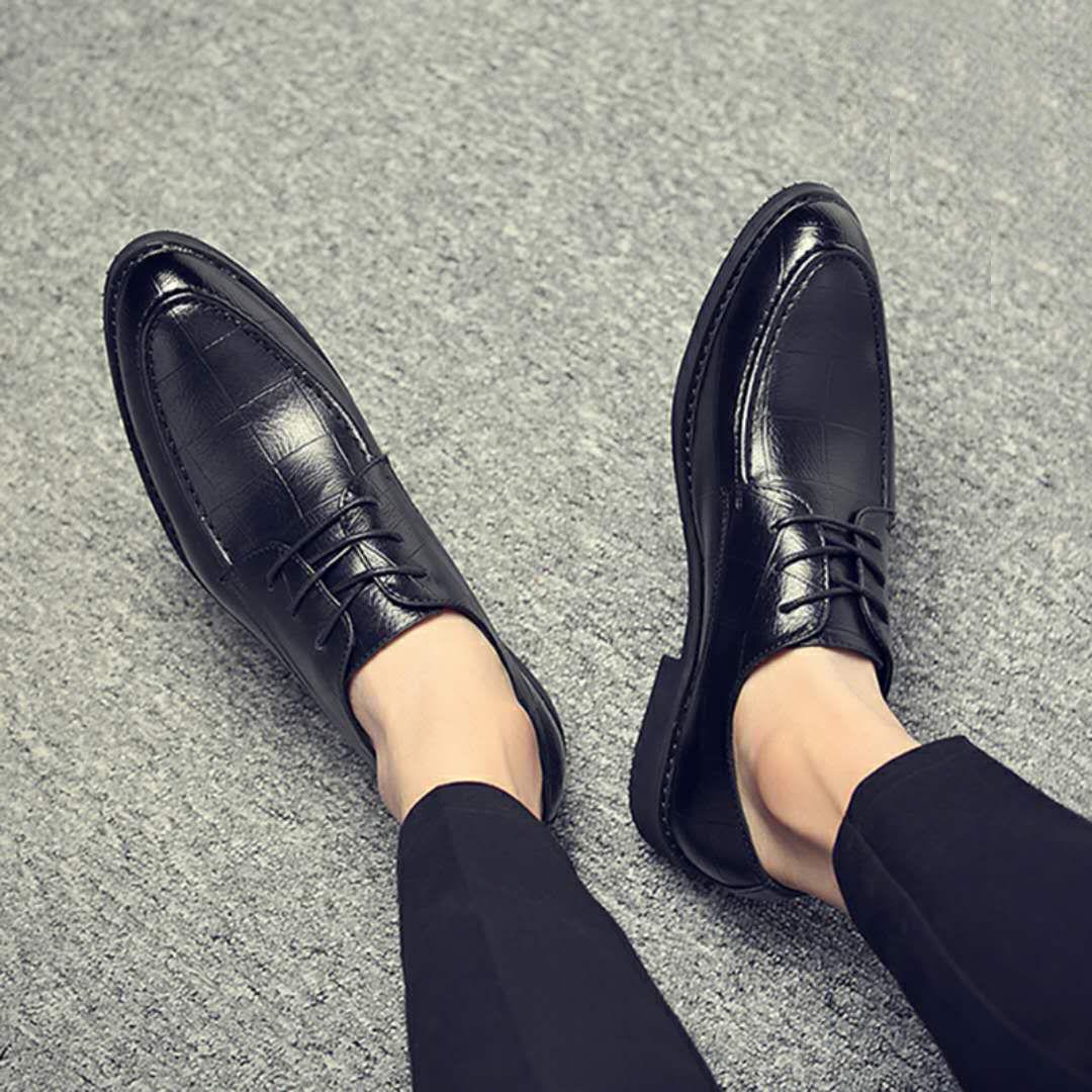 Leather Men Oxford Shoes Lace Up Casual Business Men Pointed Shoes Men Wedding Men Dress Shoes