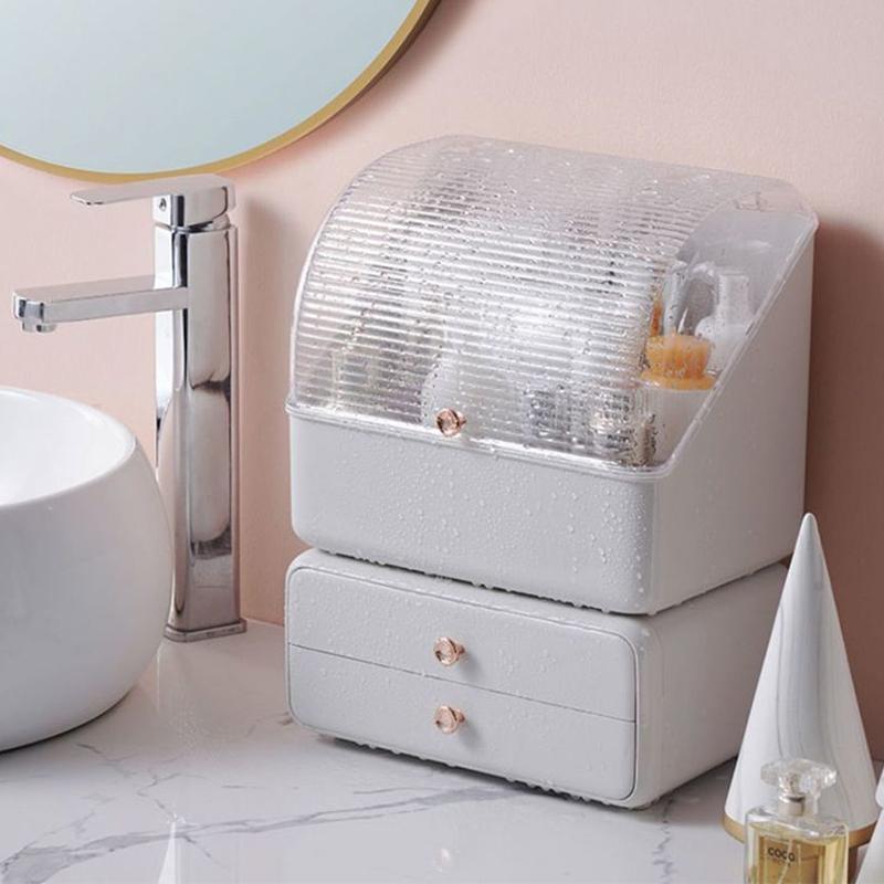 Organizer Make Up Storage Plastic Box Wooden Large Capacity Cosmetic Storage Drawer Makeup Dressing Table Skin Care Rack Swabs