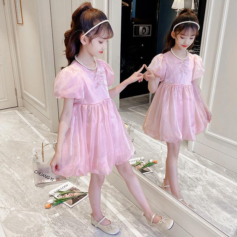 Children's Clothes Princess Dress Girls Muyun Yarn Dress Western Style Children's Puff Sleeve Skirt Summer
