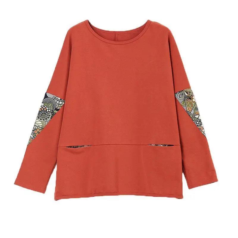 Women Clothes Spring Autumn Casual Ladies Clothing Patch Long Sleeve T-Shirts Ladies Fashion Tops Pullovers