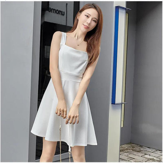 Sling Dress Female Summer Korean Style Slim Sexy Backless High Waist Suspender A-line Dress