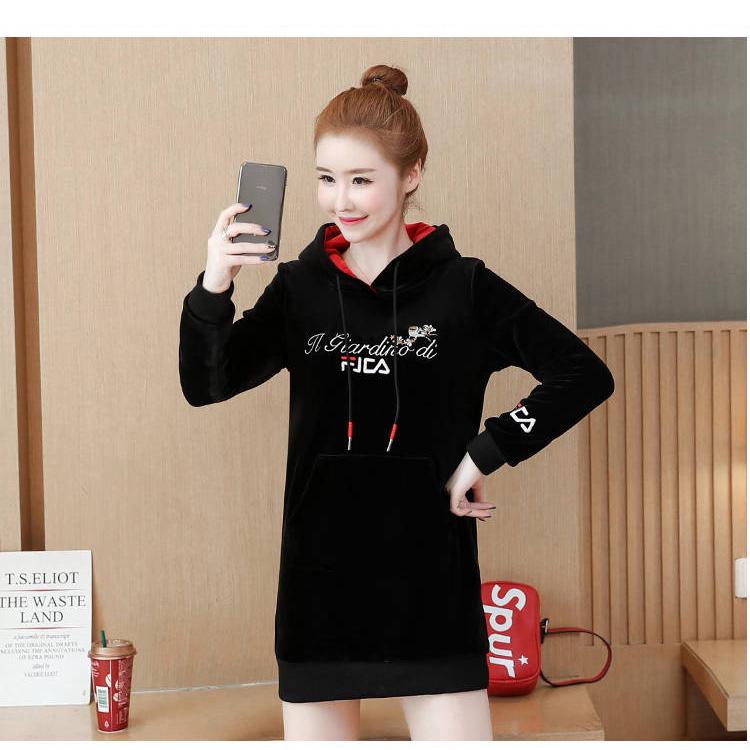 Woman's Loose Sweatshirt Long sleeve Hooded clothes Wild Large size Casual coat keep warm Winter