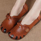 Women's Spring and Autumn National Style Soft Soled Leather Shoes Plus Size Non Slip Flat Single Leather Shoes