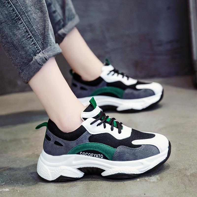Women Shoes 2020 Tenis Feminino Platform Dad Chunky Sneakers Breathable Mesh Shoes Girl Casual Shoes