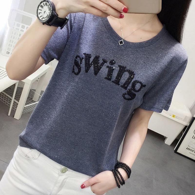 Spring Women Slim T-shirt Long Sleeve Bottoming Shirt   Swing Print Shirts Casual Sweatshirts