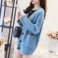 Autumn and Winter Casual Knitted Sweater College Style Cardigan Loose Top Fashionable Simple Female Jacket