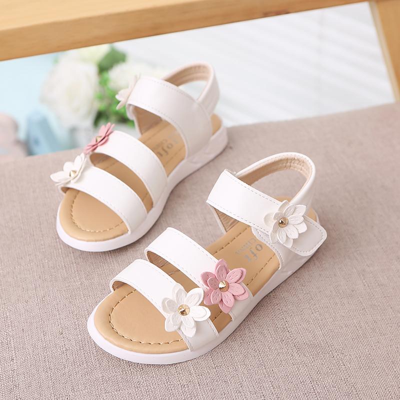 Girls Sandals Summer Children Sandals Korean Fashion Wild Flower Princess Shoes Baby Roman Shoes