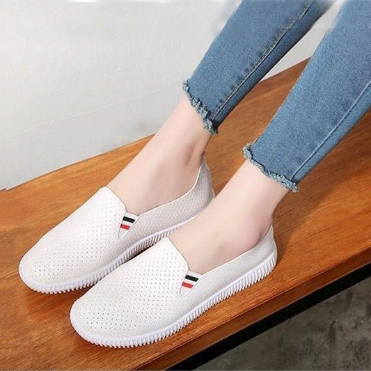 Summer Korean Version of All-match White One-step Fashion Breathable Women's Shoes with Holes