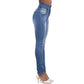 Women High Waist Denim Jeans With Zipper Button Sexy Skinny Pencil Pants Casual Slim Fit Trousers