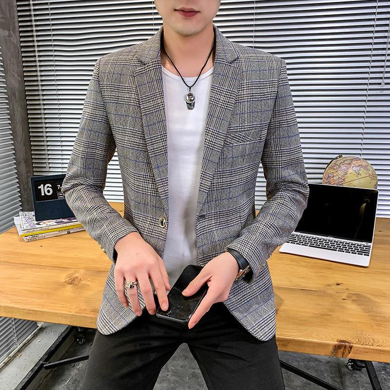 Men's Casual Small Dress Fashion Youth Trend Slim Blazers