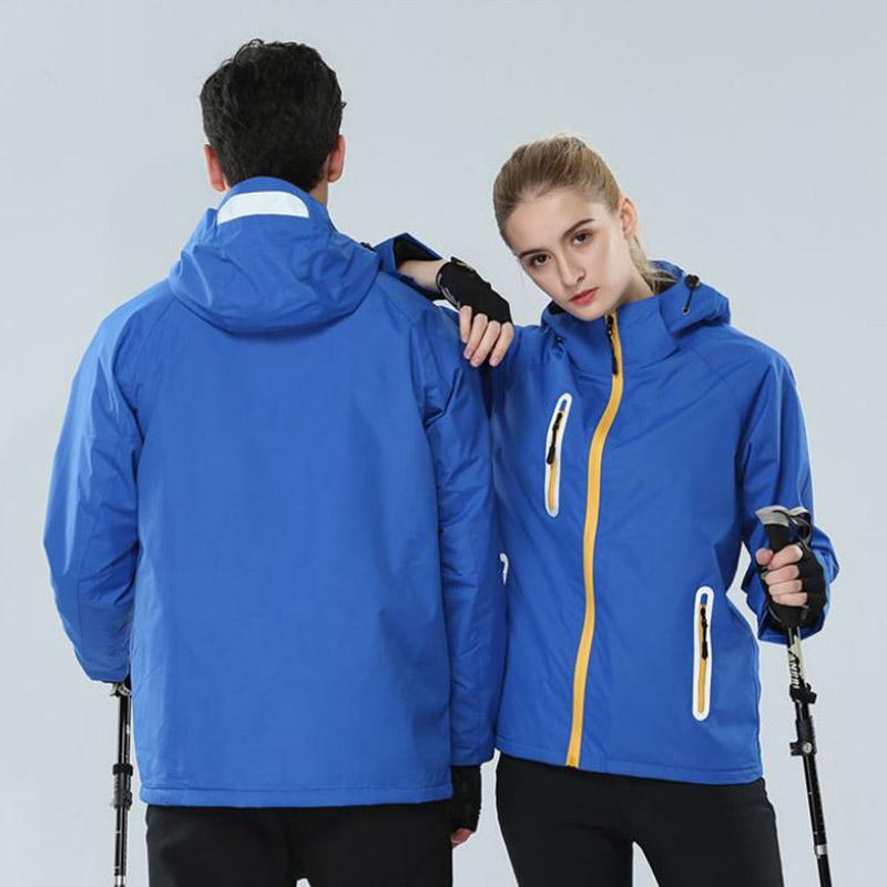 Winter Hooded Jackets Windproof Wearable Mountaineering Jacket Plus Fleece Thicken Warm Waterproof Ski Jacket Outdoor Sports