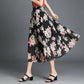 Women's High Waist  Pleated Floral Skirt Summer Mid-length A-line Draping Chiffon Fairy Dress Beach Vacation Daily