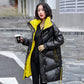 Winter Trend Mid-length Bright Face Stand Collar Embroidery Fashion All-match Loose Down Ladies Jacket
