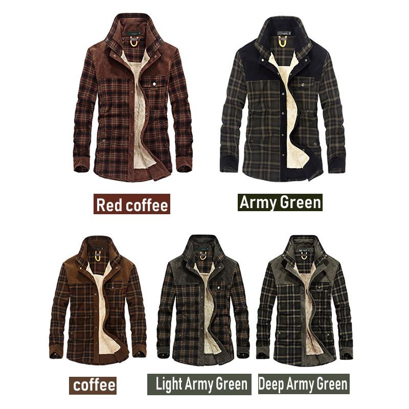 Winter Men's Jacket Corduroy Casual Jacket Plus Velvet Warm Cotton Coat