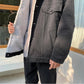 Lamb Wool Denim Cotton-padded Jacket Men's Trend Loose Padded Jacket Winter Plus Velvet Thick Padded Jacket