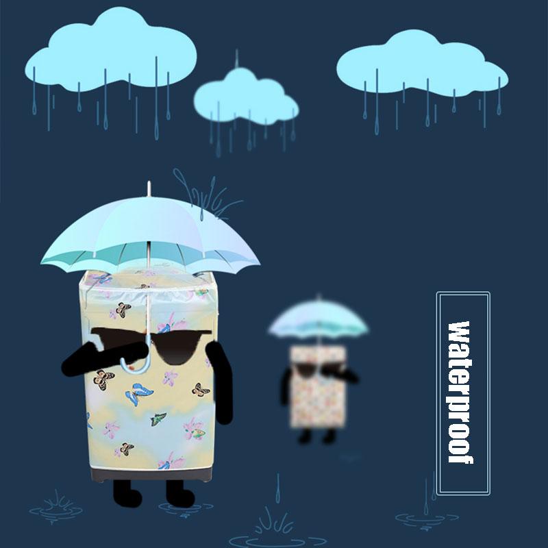 Washing Machine Cover Automatic Sunscreen Laundry Dryer Waterproof Protector Silver Cartoon Animal Printed Dust Proof Case