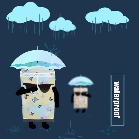 Washing Machine Cover Automatic Sunscreen Laundry Dryer Waterproof Protector Silver Cartoon Animal Printed Dust Proof Case