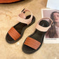 Summer Fashion Imitation Woven Buckle Strap Low heel Ethnic Style Ladies Sandals Slippers Open toe Fish Mouth Sandals Women