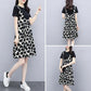 1 Pcs Stitching Short Sleeve Dress Plus Size Women's Clothing Spring Summer S-XXXL Loose Love Heart Shape Print