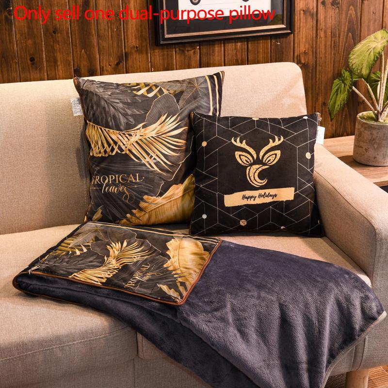 Winter Coral Velvet Pillow Dual-use Pillow Variable Quilt Home Sofa Pillow Car Warm Artifact