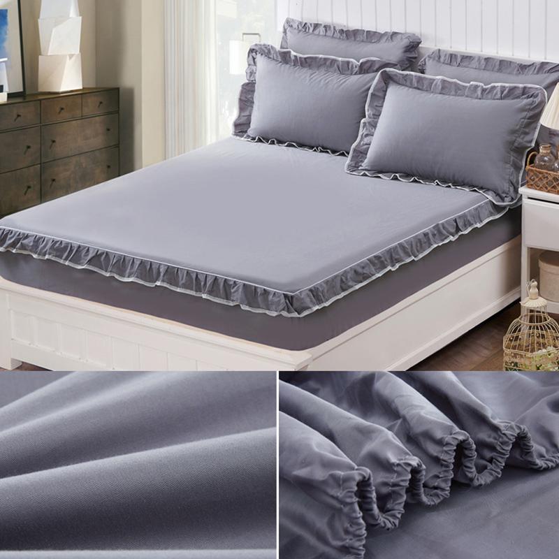 Skin-friendly Printing Mattress Protector Three-piece Set of Cotton Bedspread and Pillowcase Bedding