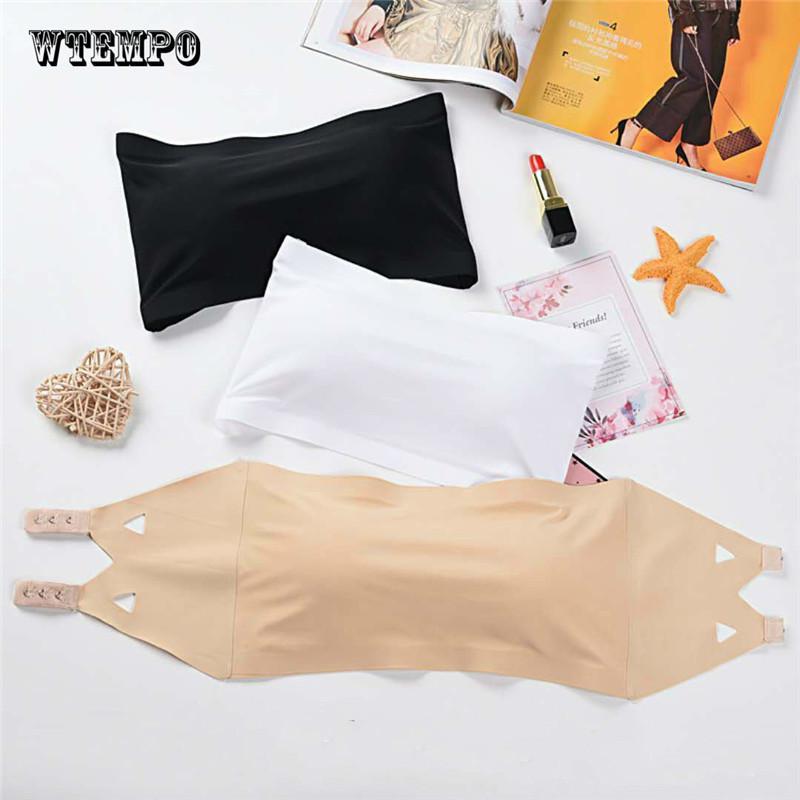 One Piece Strapless Bra Underwear Women Black White Brasier Mujer Full Cup Invisible Bras Seamless