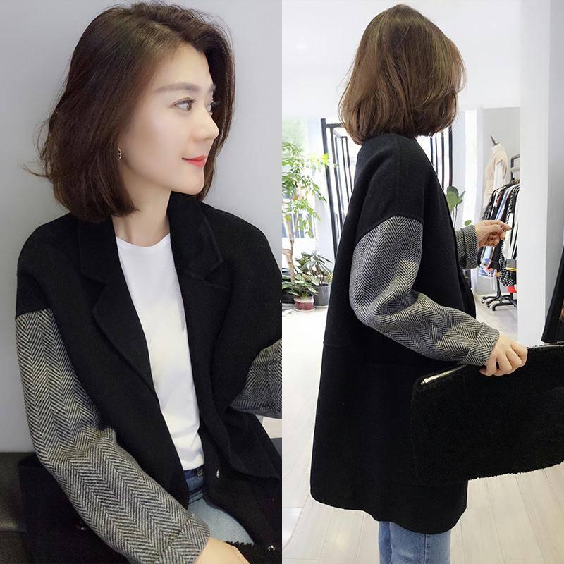 Wool Coat Women Single Breasted Wool Jacket Long Winter Jackets Black Coats Outerwear Lady Overcoat