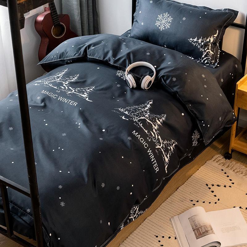 Simple Single Bed Three-piece Quilt Cover Pillowcase Bed Sheet Set Student Dormitory Bedding