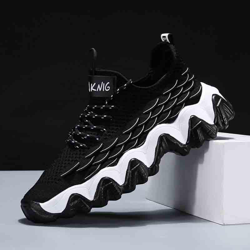 Plus Size 39-44 Fashion Summer Men Sneakers Low-top Mesh Running Basketball Shoes Outdoor Non-slip Shockproof Shoes