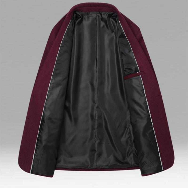 Autumn and Winter Men's Jacket Business Casual Thickened Plus Velvet Warm Loose Jacket Men
