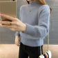 Non-shedding Mink Velvet Sweater Women's Short Loose Knit Sweater New Half High Collar Top