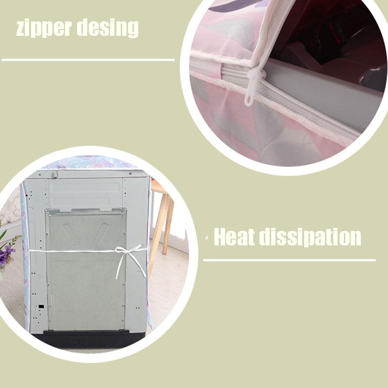 Waterproof Washing Machine Cover Home Polyester Roller Laundry Silver Coating Dustproof Case Cover