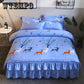 Luxury Bed Skirt Lace Bedspread Bedspreads Bed Sheet Set for Wedding Decorative Room Bedding