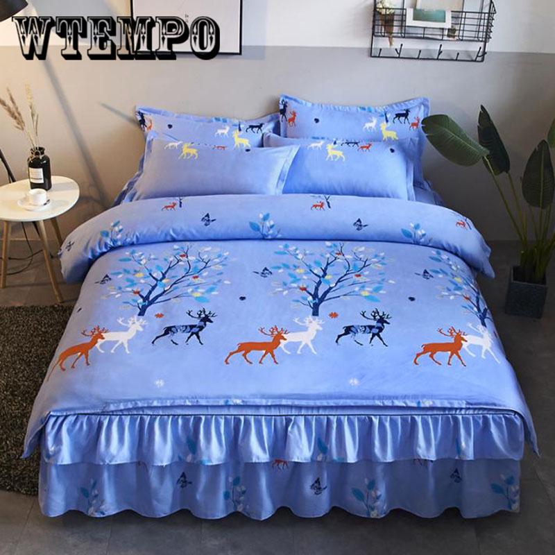 Luxury Bed Skirt Lace Bedspread Bedspreads Bed Sheet Set for Wedding Decorative Room Bedding