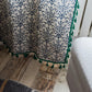 Curtain Finished Blue and White Porcelain Printed Green Tassel Chinese Wind Curtain Living Room Bedroom Study Kitchen Kitchen Small Curtain