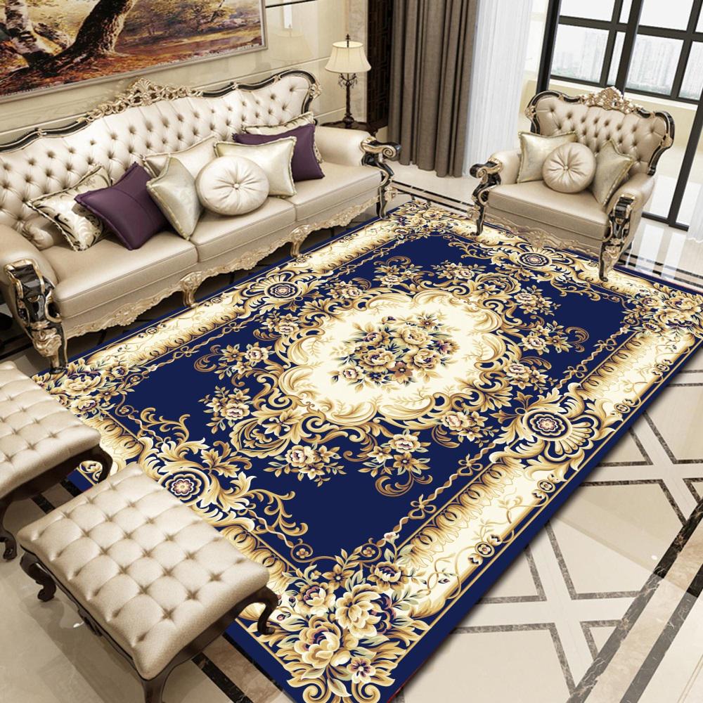 Classical European Pattern Crystal Velvet Carpet Carpets for Living Room Carpet Floor Mats