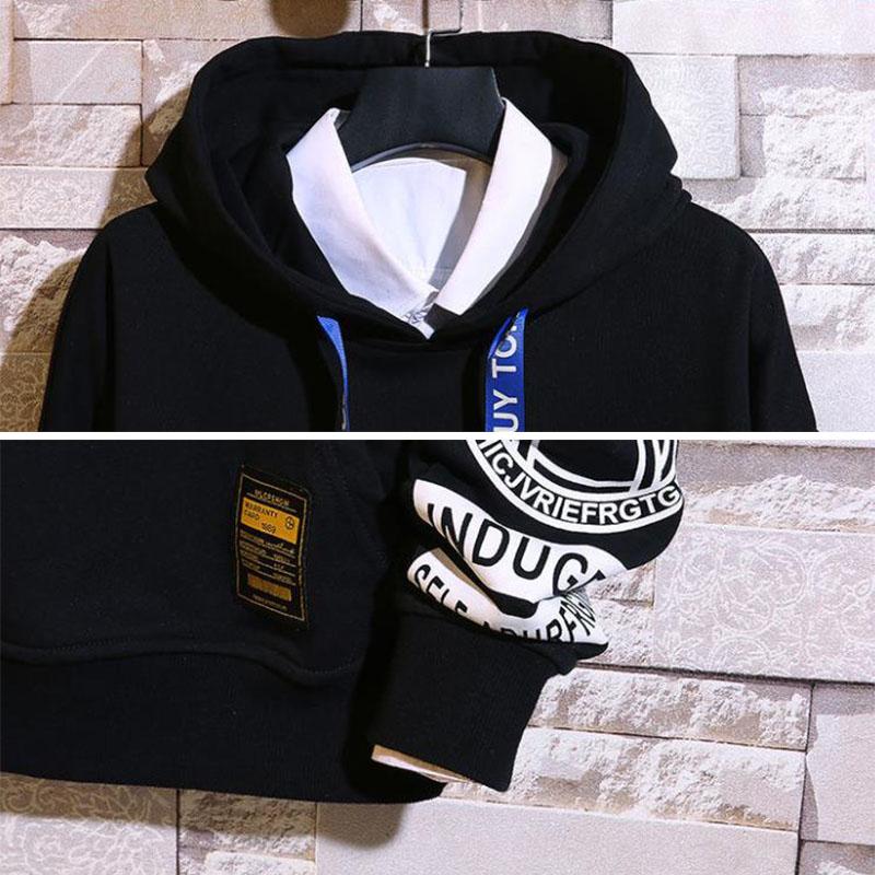 WTEMPO Spring & Fall Trend Pullover Suit Men Sports Suit Hooded Sweater and Casual Pants Campus Clothing