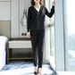2pcs/set Knitted Suit Women Fashion V-neck Cardigan Top + Casual Knitted Pants Two-piece Female Jogging Outfits