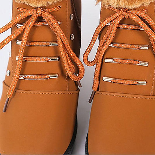 Winter Martin Boots Women High Heel Ankle Boots Women's Shoes with Thick Heel Side Zipper and Velvet