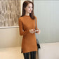 Mid-length Knitted Slim-fit Sweater, Solid Color Padded Bottoming Shirt, Round Neck Dress In Autumn and Winter