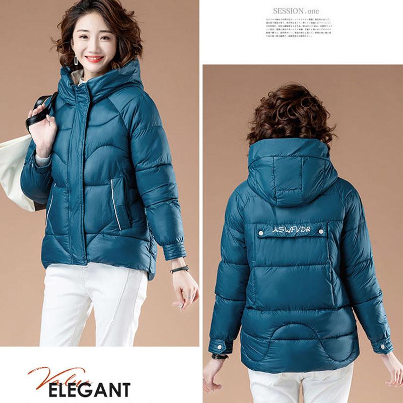 Short Shiny Down Padded Coat Women Autumn/winter Padded Women Korean Loose Hooded Bread Jacket