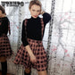 A-line Pleated Skirt Womens High Waist Streetwear Cotton Plaid Skirts Dancing Short Skirts