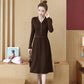 Autumn Winter Warm Long-sleeved Sweater Women's Mid-length Slim Bottoming Shirt Knitted Dress Women