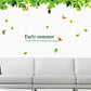 Pastoral green living room bedroom sofa new green leaves wall stickers early summer wallpaper