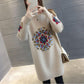 Autumn and Winter Mid-length Coat Loose Casual Thick Top Long Sleeve Knitted Sweater for Women