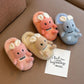 Winter Children's Cotton Slippers Boys and Girls Princess Infants 1-3 Years Old 2 Anti Slip Warm Bag Heel Baby Cotton Slippers