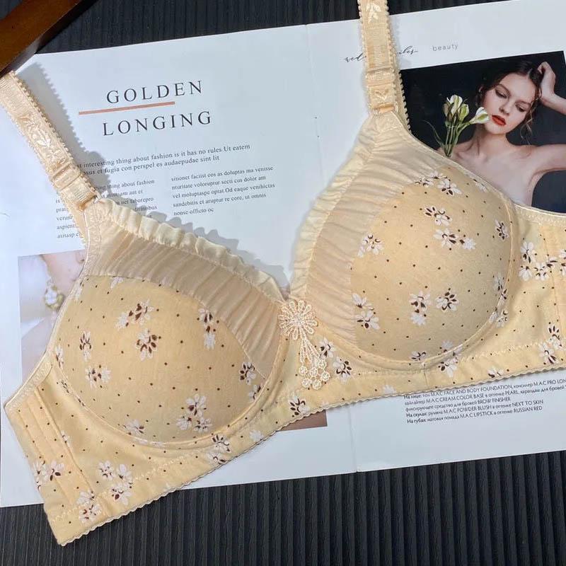 Thin No Steel Ring Underwear Gathering Sexy Super Comfortable Fabric Soft Breathable Bra Young Ladies Jacquard Bra