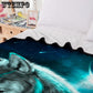 3D Moon Wolf Wall Tapestry Blankets Washable Cotton Cool In Summer Air Conditioner Quilt